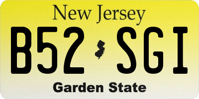 NJ license plate B52SGI