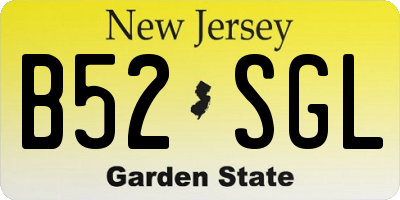 NJ license plate B52SGL