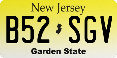 NJ license plate B52SGV