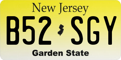 NJ license plate B52SGY