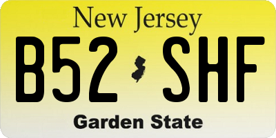 NJ license plate B52SHF