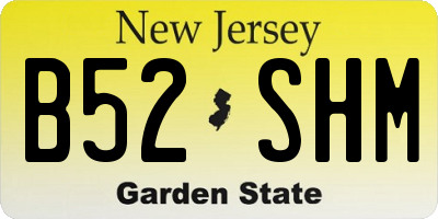 NJ license plate B52SHM
