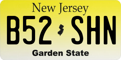 NJ license plate B52SHN