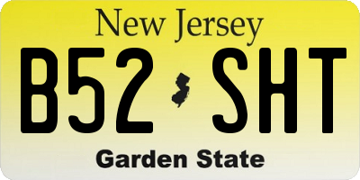 NJ license plate B52SHT