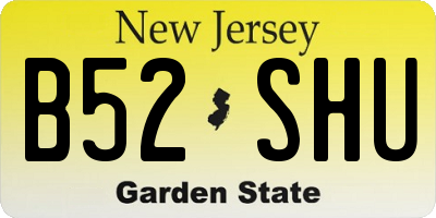 NJ license plate B52SHU