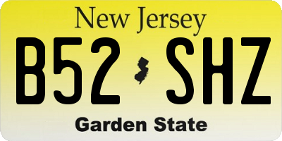 NJ license plate B52SHZ