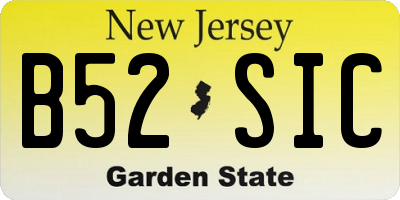 NJ license plate B52SIC