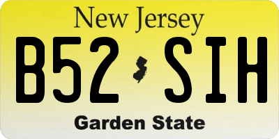 NJ license plate B52SIH