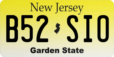 NJ license plate B52SIO