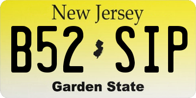 NJ license plate B52SIP
