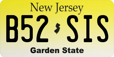NJ license plate B52SIS