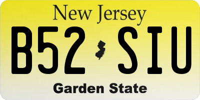 NJ license plate B52SIU