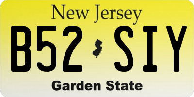 NJ license plate B52SIY