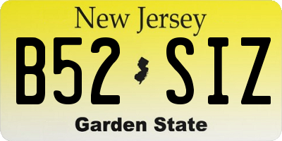 NJ license plate B52SIZ