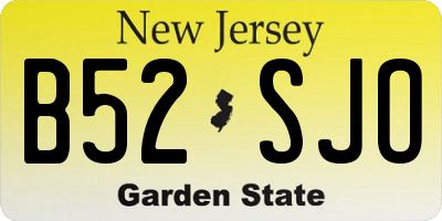 NJ license plate B52SJO