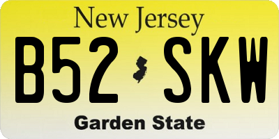 NJ license plate B52SKW