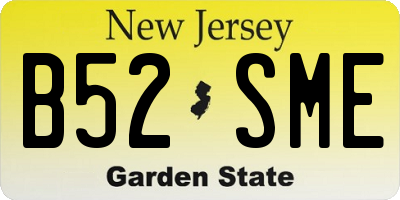NJ license plate B52SME