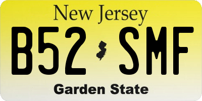 NJ license plate B52SMF