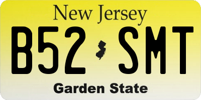 NJ license plate B52SMT