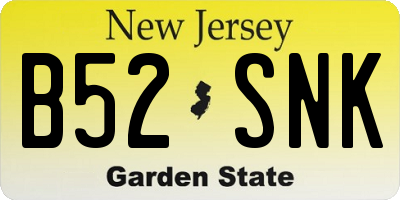 NJ license plate B52SNK