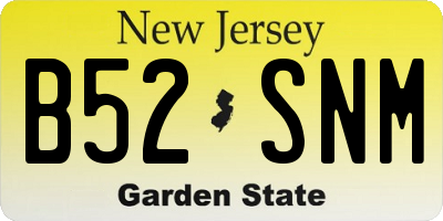 NJ license plate B52SNM