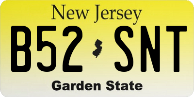 NJ license plate B52SNT