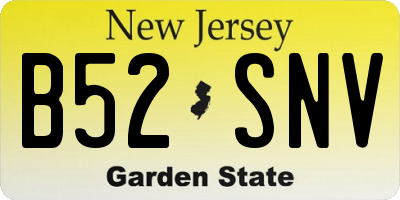 NJ license plate B52SNV