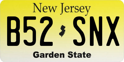 NJ license plate B52SNX