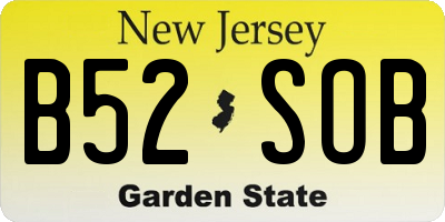 NJ license plate B52SOB