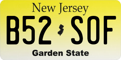 NJ license plate B52SOF