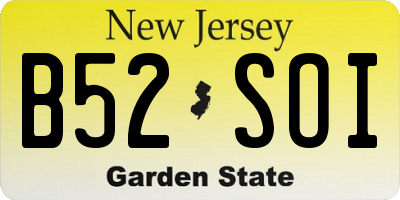 NJ license plate B52SOI