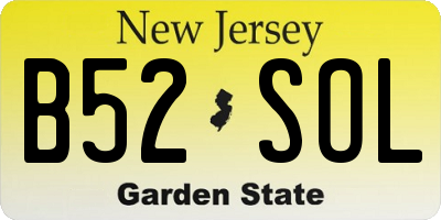 NJ license plate B52SOL