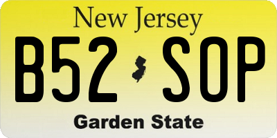 NJ license plate B52SOP