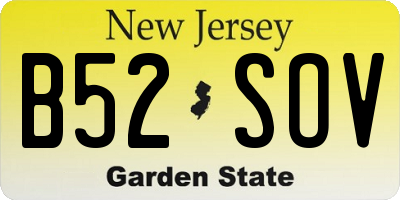 NJ license plate B52SOV