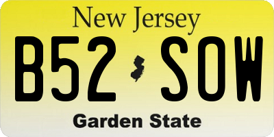 NJ license plate B52SOW