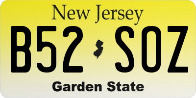 NJ license plate B52SOZ