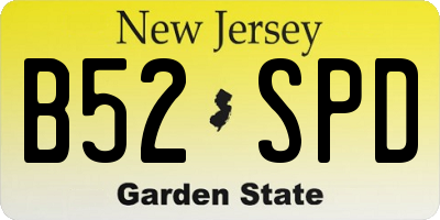 NJ license plate B52SPD