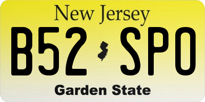 NJ license plate B52SPO