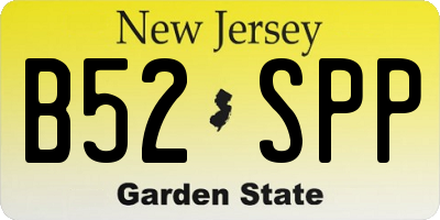 NJ license plate B52SPP