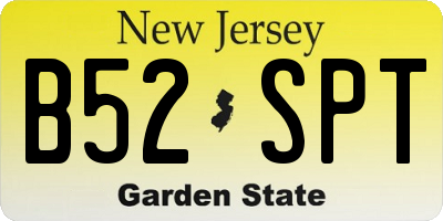 NJ license plate B52SPT