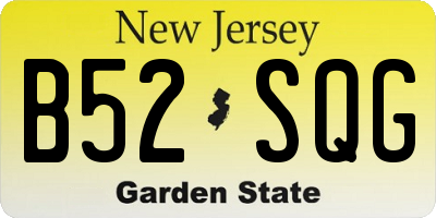NJ license plate B52SQG