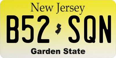 NJ license plate B52SQN