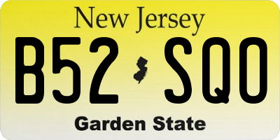 NJ license plate B52SQO