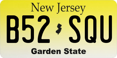 NJ license plate B52SQU