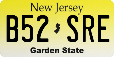 NJ license plate B52SRE