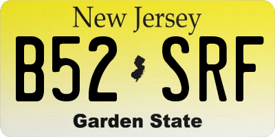 NJ license plate B52SRF