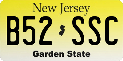 NJ license plate B52SSC