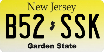 NJ license plate B52SSK