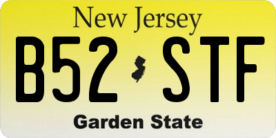 NJ license plate B52STF