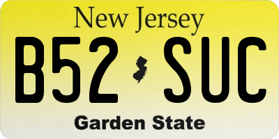 NJ license plate B52SUC
